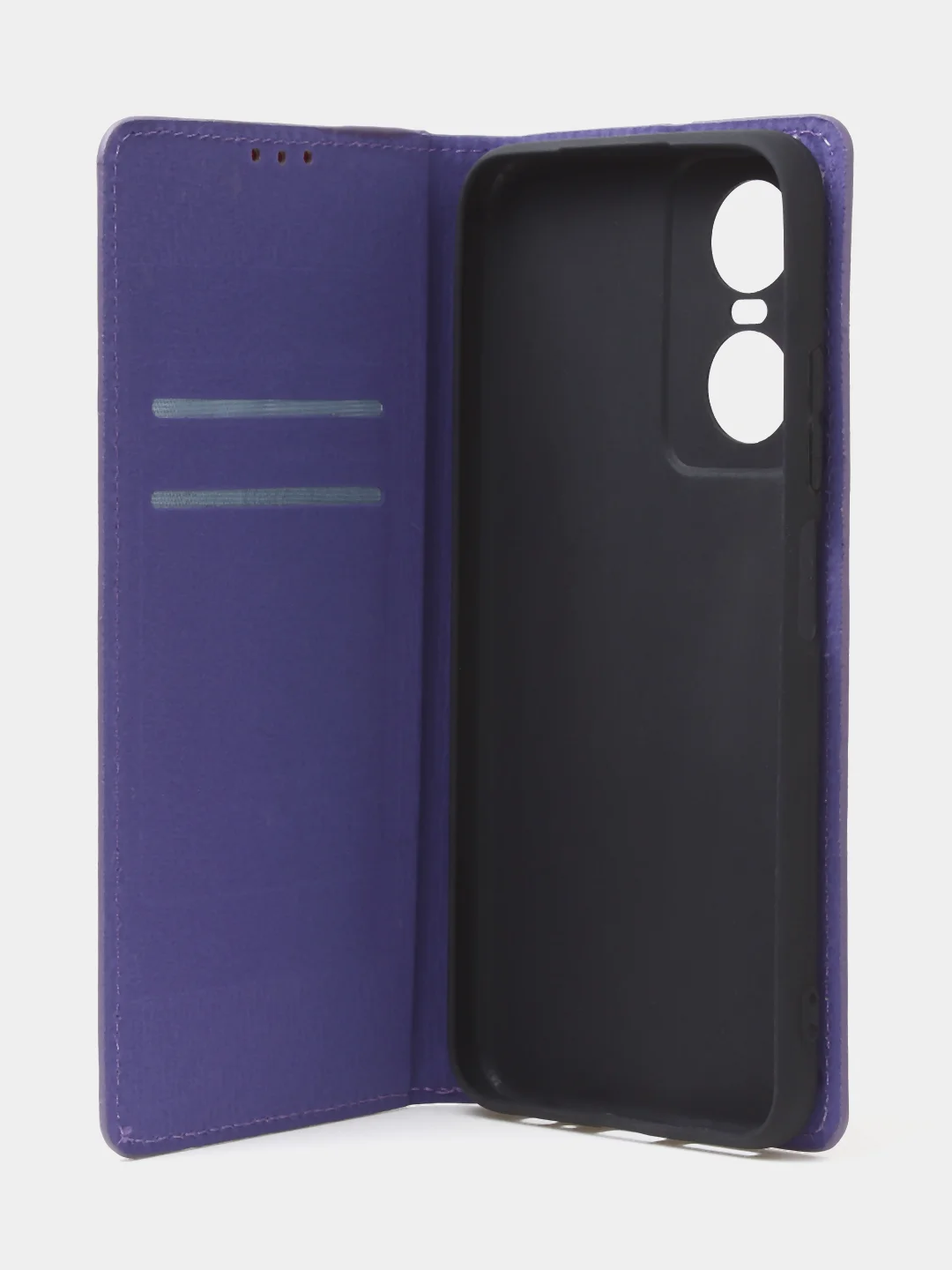 Фиолетовый чехол-книжка для Tecno Pop 6 Pro из нубука Super Creative