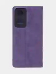 Фиолетовый чехол-книжка для Tecno Pop 6 Pro из нубука Super Creative