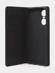 Черный чехол-книжка для Tecno Pop 6 Pro из нубука Super Creative