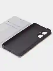 Серый чехол-книжка для Tecno Camon 19 / Tecno Camon 19 Pro из нубука Super Creative