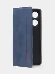 Синий чехол-книжка для Tecno Camon 19 / Tecno Camon 19 Pro из нубука Super Creative