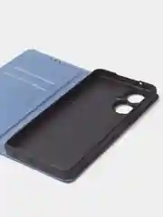 Синий чехол-книжка для Tecno Camon 19 / Tecno Camon 19 Pro из нубука Super Creative