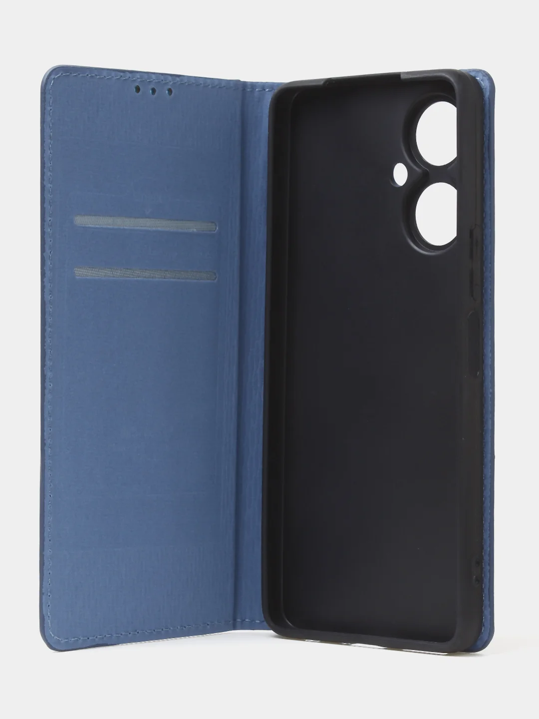 Синий чехол-книжка для Tecno Camon 19 / Tecno Camon 19 Pro из нубука Super Creative