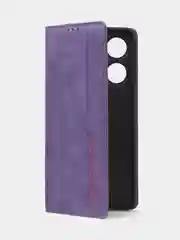 Фиолетовый чехол-книжка для Tecno Camon 19 / Tecno Camon 19 Pro из нубука Super Creative