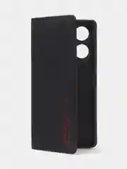 Черный чехол-книжка для Tecno Camon 19 / Tecno Camon 19 Pro из нубука Super Creative