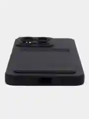 Черный чехол для Honor X8a (Хонор Х8а, Икс 8А), с карманом для карт, черный