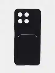 Черный чехол для Honor X8a (Хонор Х8а, Икс 8А), с карманом для карт, черный