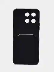 Черный чехол для Honor X8a (Хонор Х8а, Икс 8А), с карманом для карт, черный