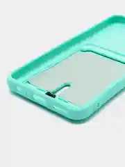 Бирюзовый чехол для Realme 10, Реалми 10 силиконовый, с карманом для карты
