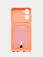 Конфетный чехол для Realme 10, Реалми 10 силиконовый, с карманом для карты