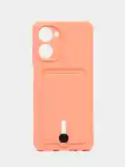 Конфетный чехол для Realme 10, Реалми 10 силиконовый, с карманом для карты