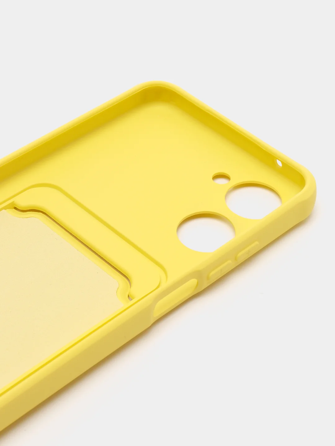 Желтый чехол для Realme 10, Реалми 10 силиконовый, с карманом для карты