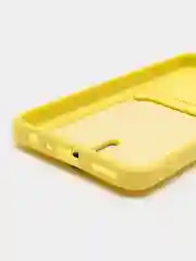 Желтый чехол для Realme 10, Реалми 10 силиконовый, с карманом для карты