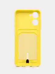 Желтый чехол для Realme 10, Реалми 10 силиконовый, с карманом для карты