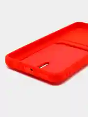 Красный чехол для Realme 10, Реалми 10 силиконовый, с карманом для карты