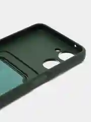 Тёмно-зелёный чехол для Realme 10, Реалми 10 силиконовый, с карманом для карты