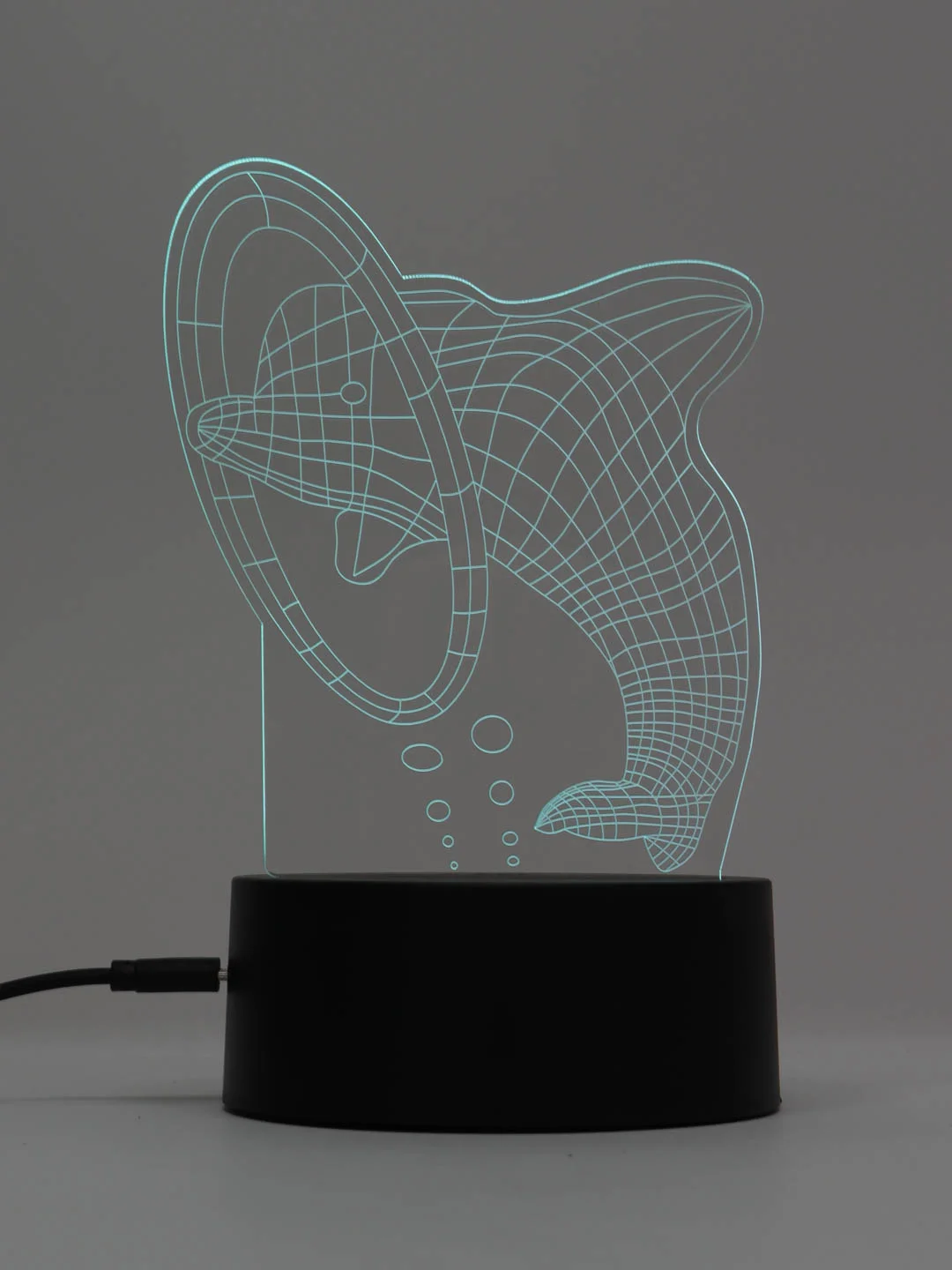 Бирюзовый светодиодный LED светильник-ночник 3D/RGB ночник