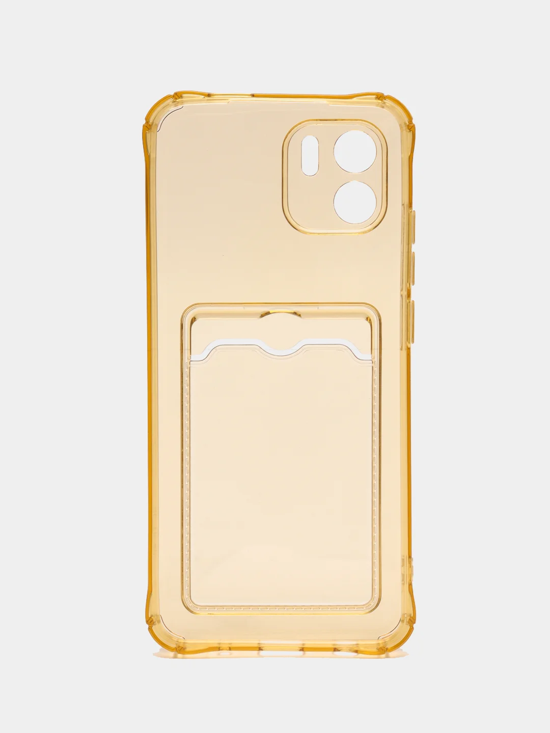 Золотой силиконовый чехол Xiaomi Redmi A1, (Сяоми Редми А1), с карманом, прозрачный