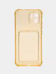 Золотой силиконовый чехол Xiaomi Redmi A1, (Сяоми Редми А1), с карманом, прозрачный