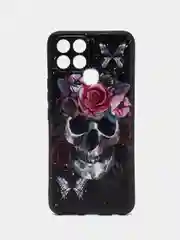 Тёмно-бордовый чехол для Infinix Smart 6/Smart 6Plus с принтом, с рисунком (Инфиникс Смарт 6)