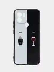 Бирюзовый чехол для Xiaomi Redmi A1+/A2+/Poco C51 (Сяоми Редми А1 Плюс), с принтом