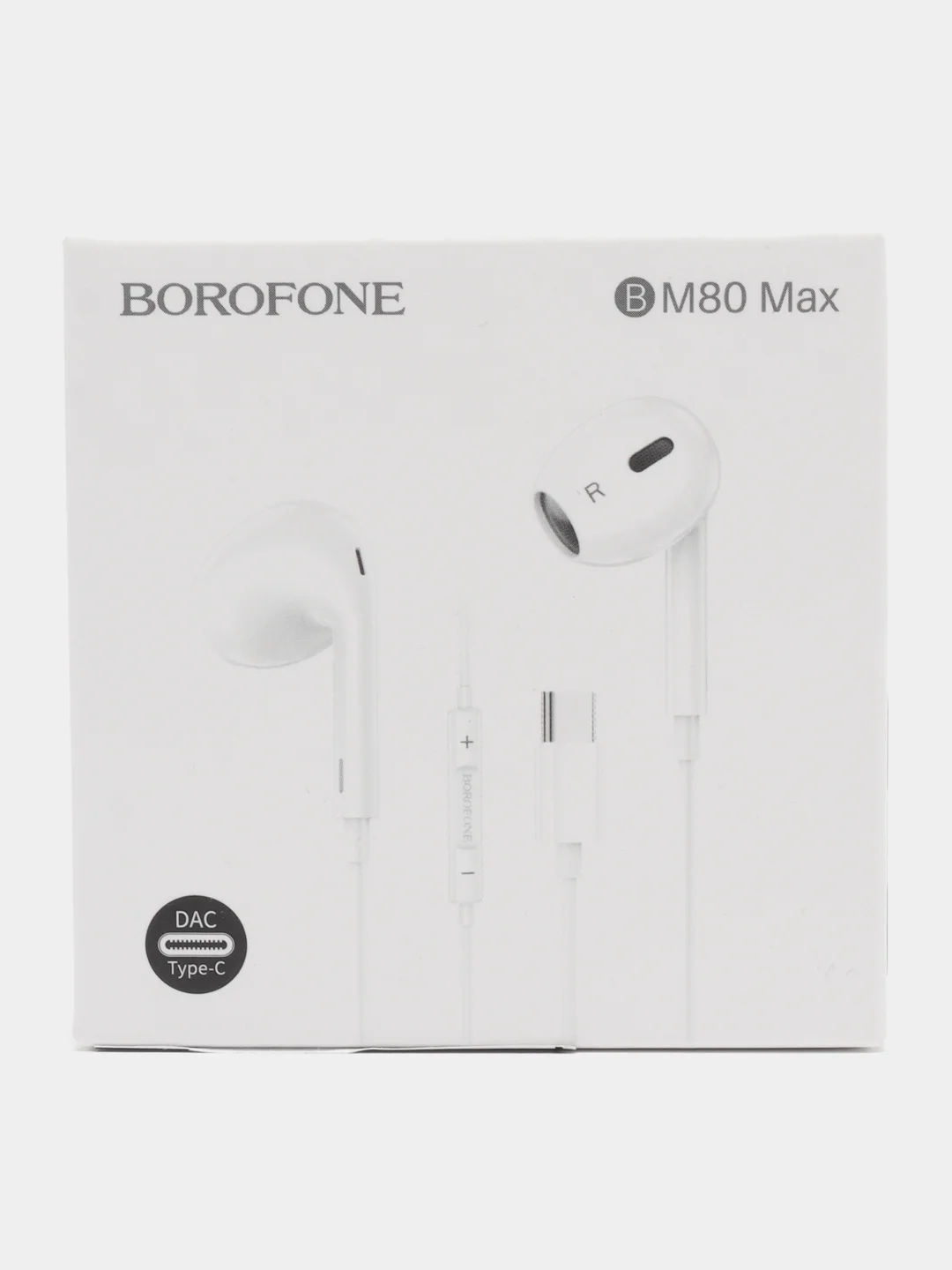Белый проводные наушники вкладыши Type-C, 1.2 м, BOROFONE BM80 Max