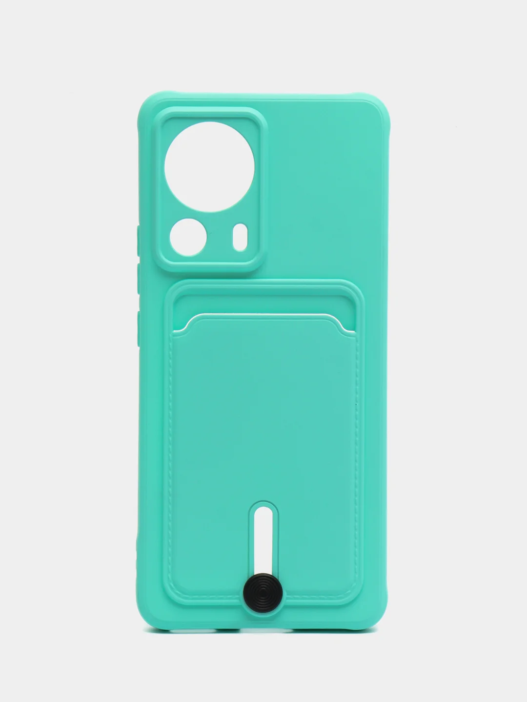 Бирюзовый чехол для Xiaomi 13 Lite / Сяоми 13 Лайт, силиконовый, с карманом для карты
