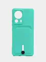 Бирюзовый чехол для Xiaomi 13 Lite / Сяоми 13 Лайт, силиконовый, с карманом для карты