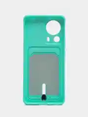 Бирюзовый чехол для Xiaomi 13 Lite / Сяоми 13 Лайт, силиконовый, с карманом для карты