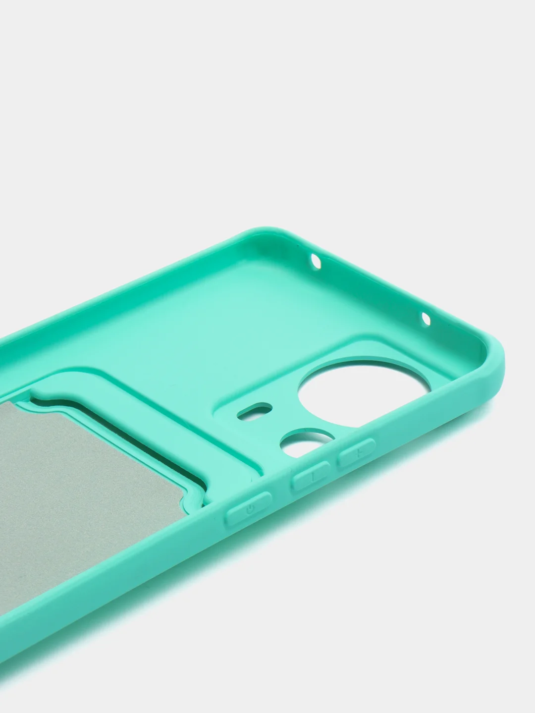 Бирюзовый чехол для Xiaomi 13 Lite / Сяоми 13 Лайт, силиконовый, с карманом для карты
