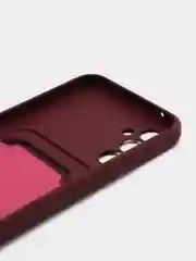 Бордовый чехол для Samsung Galaxy A34 / Самсунг Галакси А34, силиконовый, с карманом для карты