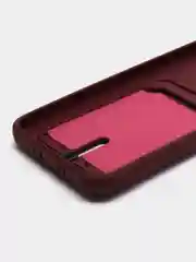 Бордовый чехол для Samsung Galaxy A34 / Самсунг Галакси А34, силиконовый, с карманом для карты