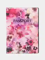 Розовый обложка на паспорт "Flowers"