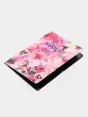 Красный обложка на паспорт "Flowers"
