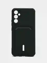 Тёмно-зелёный чехол для Samsung Galaxy A34 / Самсунг Галакси А34, силиконовый, с карманом для карты