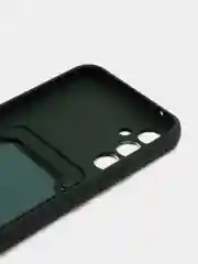 Тёмно-зелёный чехол для Samsung Galaxy A34 / Самсунг Галакси А34, силиконовый, с карманом для карты
