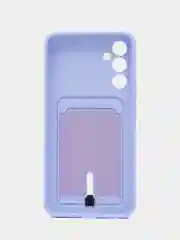 Лавандовый чехол для Samsung Galaxy A34 / Самсунг Галакси А34, силиконовый, с карманом для карты