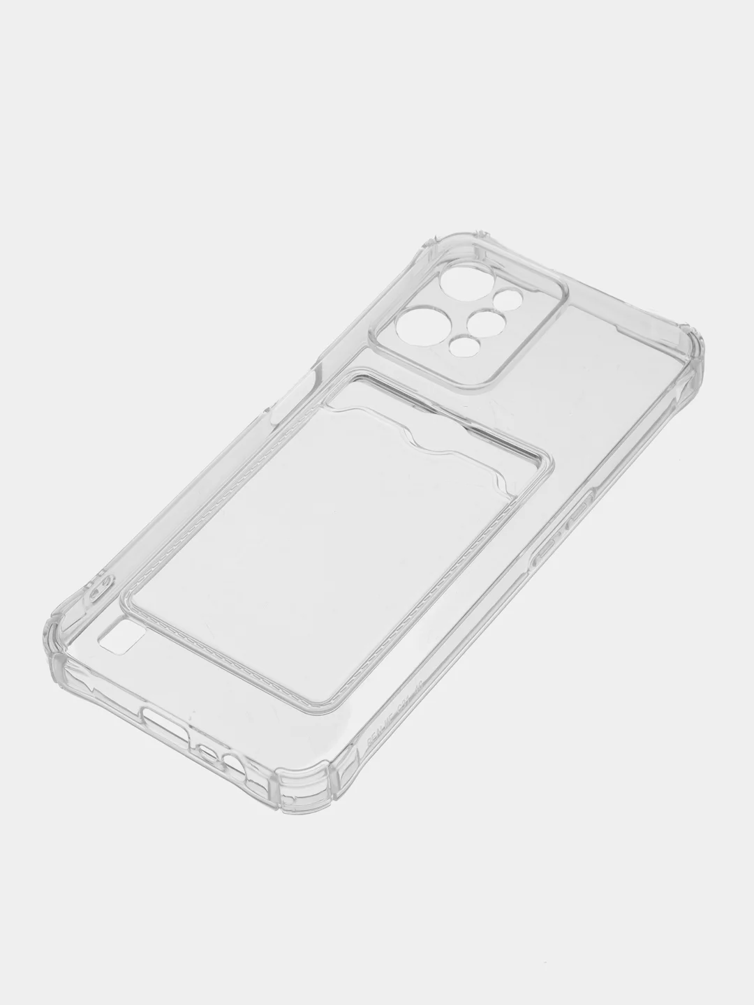 Прозрачный силиконовый чехол для Realme C31 (Реалми С31), с карманом для карт, прозрачный