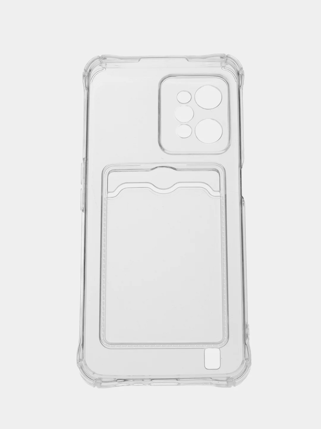 Прозрачный силиконовый чехол для Realme C31 (Реалми С31), с карманом для карт, прозрачный