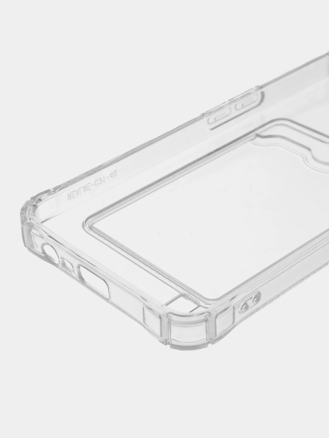 Прозрачный силиконовый чехол для Realme C31 (Реалми С31), с карманом для карт, прозрачный