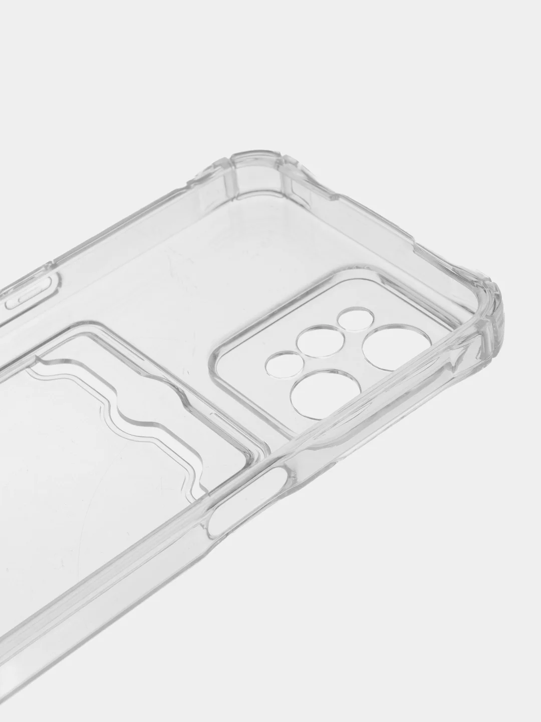 Прозрачный силиконовый чехол для Realme C31 (Реалми С31), с карманом для карт, прозрачный
