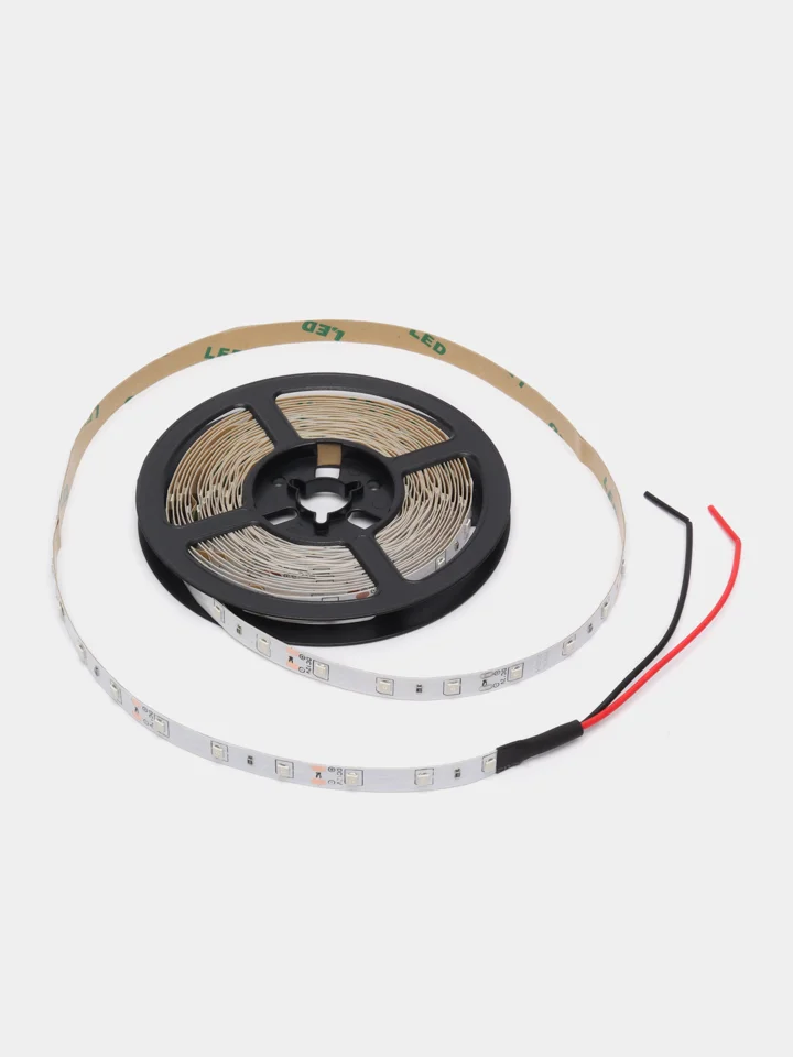 Лента светодиодная, 60SMD(2835)/m 4.8W/m 12V 5m красный , LS603