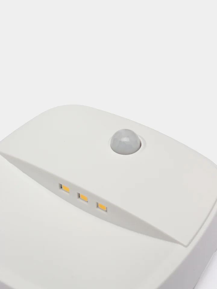 Светильник с датчиком движения и освещенности 3LED 0,5W 3м , IP20, 75*75*27mm,41881