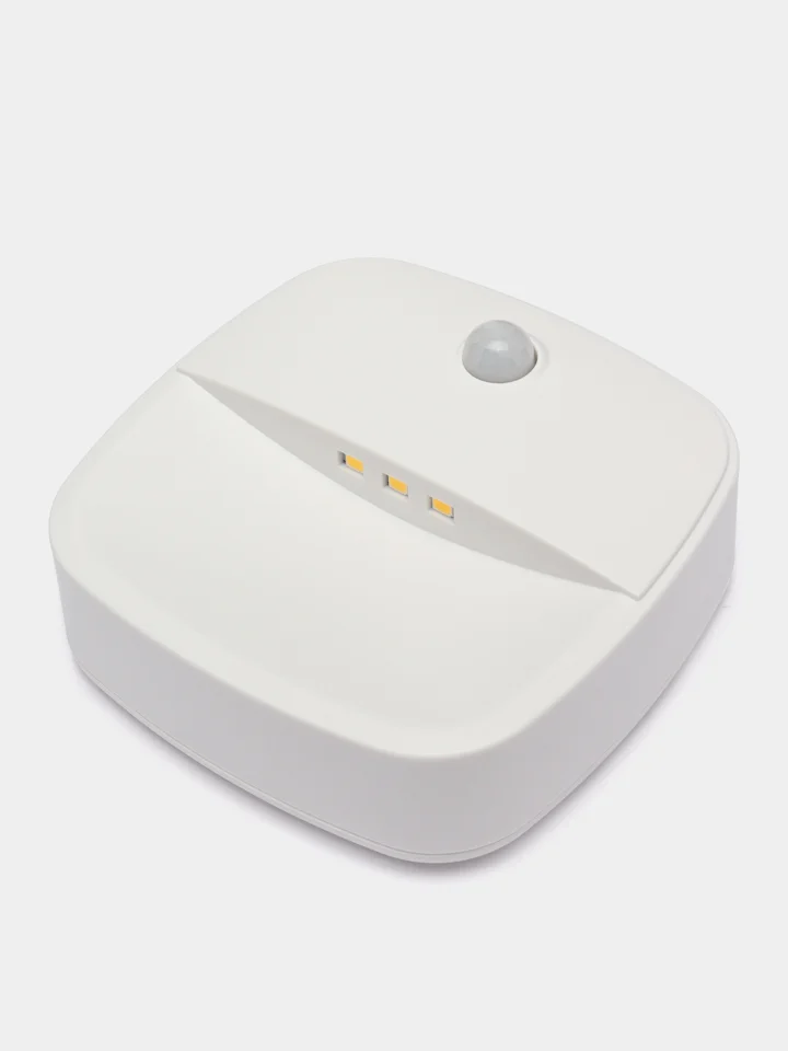 Светильник с датчиком движения и освещенности 3LED 0,5W 3м , IP20, 75*75*27mm,41881