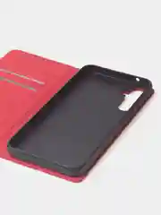 Красный чехол-книжка для Samsung A34 из нубука Super Creative