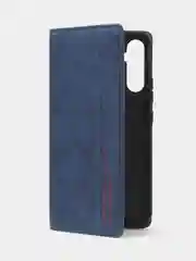 Синий чехол-книжка для Samsung A34 из нубука Super Creative