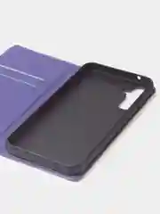 Фиолетовый чехол-книжка для Samsung A34 из нубука Super Creative