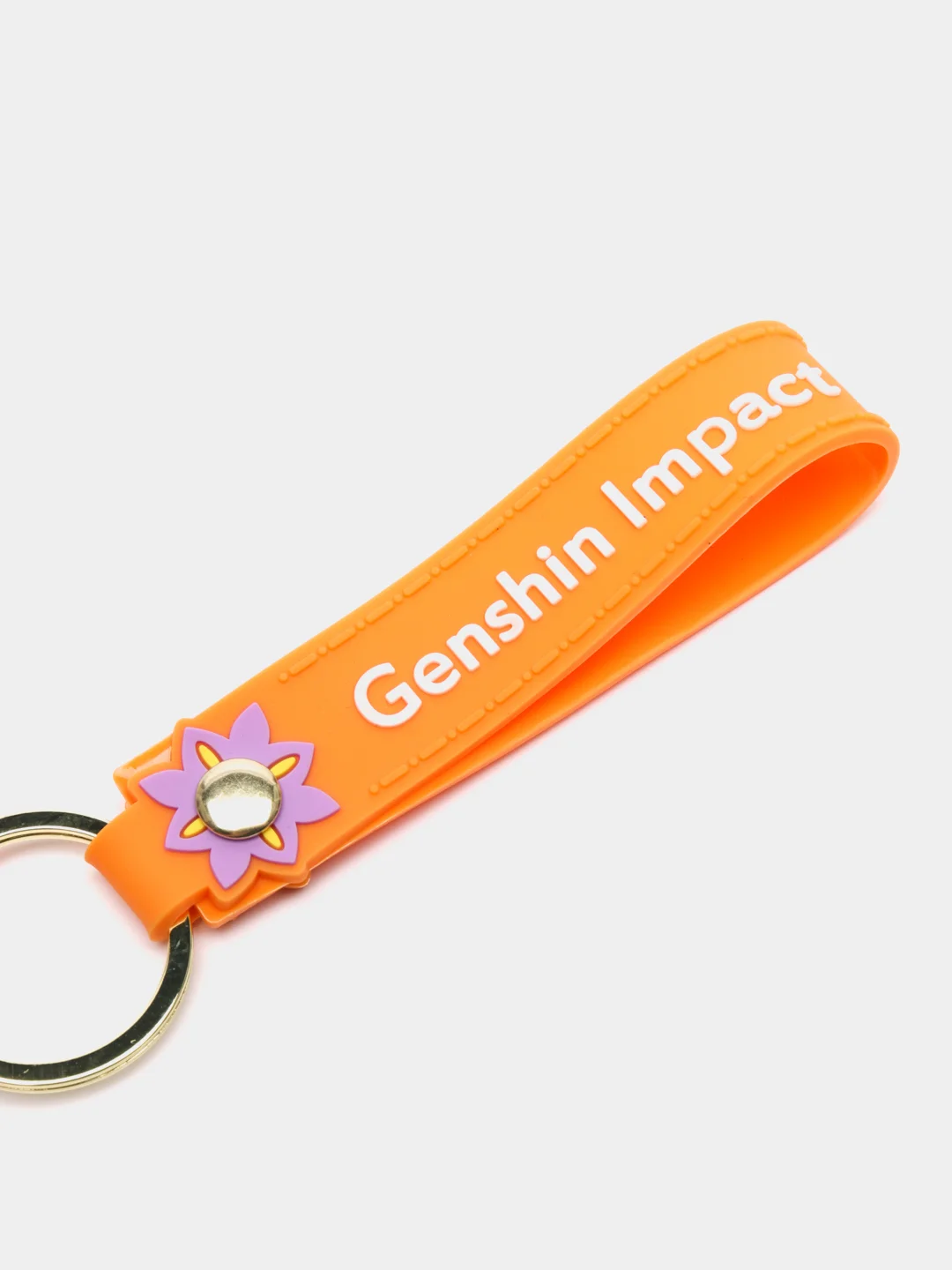 Оранжевый брелок силиконовый  "Genshin Impact (Геншин)"