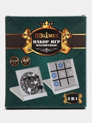 Набор магнитных игр LDGames 2 в 1, в металлической коробке, 14,3 х 12,7 х 1,6 см