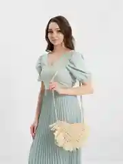 Кремовый сумка соломенная, женская